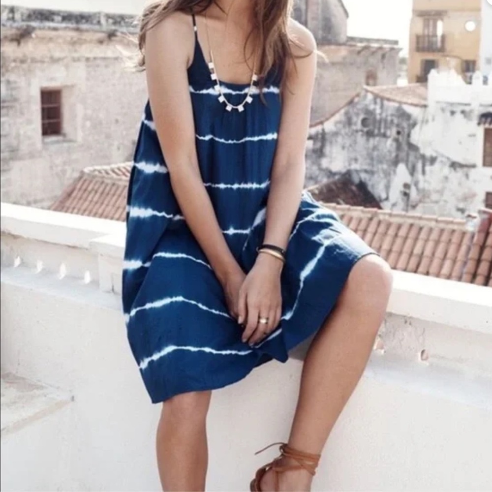 Madewell Indigo Shibori Tie Dye Dress